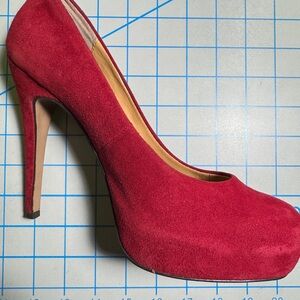 Dolce Vita Red Suede Pumps High Heels Platform US8 Gently Worn